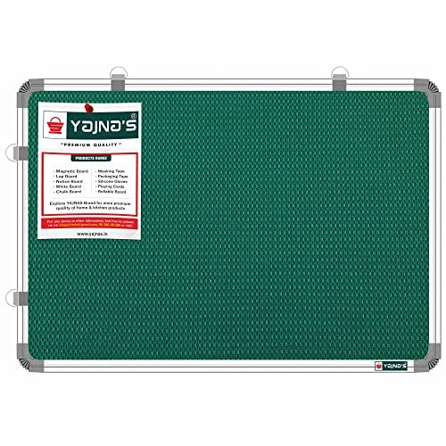 YAJNAS 1.5x2 Feet Notice Premium Material Pin-up Board/Pin-up Board/Soft Board/Bulletin Board/Pin-up Display Board for Office, School and Home, (Green, Pack of 1) (1.5 x 2 Feet, Green) - Image 1