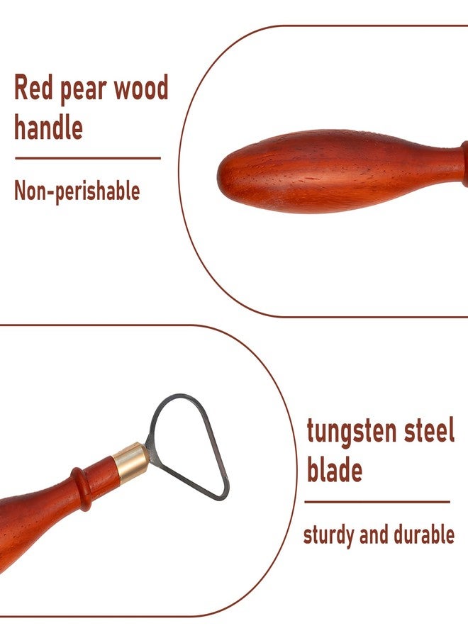 SYWAN Pottery Trimming Tool, Clay Sculpting Tools Tungsten Steel Cutter Head African Coralwood Ribbon Cutter Pottery Trimming Tool Mud Tool Clay Pottery Modelling Carving Tool, L-Shape + Toroidal - Image 3