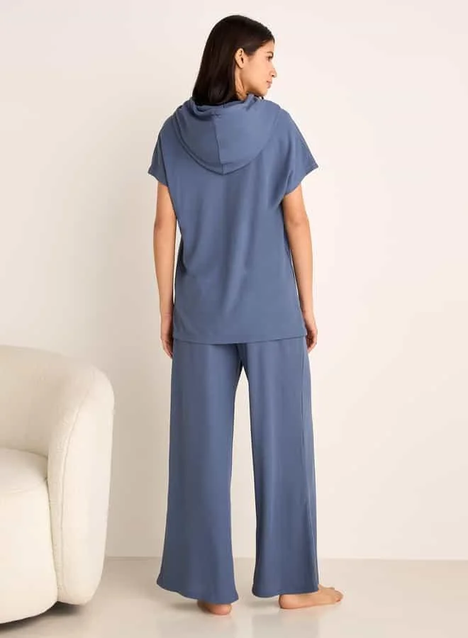 سبلاش فيڤ Ribbed Hooded T-shirt and Pyjama Set