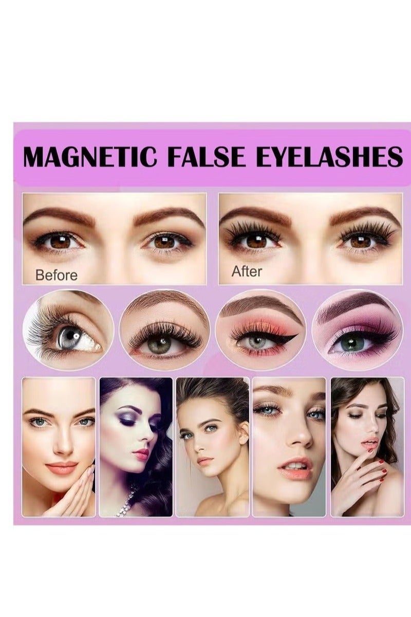 Dougez 1 Pairs Magnetic Eyelashes, Reusable False Eyelashes, Natural Look Cat Eye Magnetic Lashes with Applicator, No Glue Needed, Fake Eyelashes Kit, Easy to Wear and Remove - Image 5