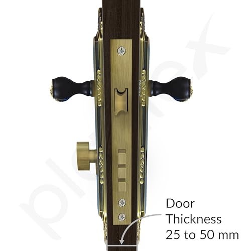 Plantex Heavy-Duty Door Lock Set - Main Door Lock Handle Set/ 6-Lever Lock Mechanism with 3 Years of Warranty/Mortise Lock with 3 Keys, Brass Lock Body & Cylinder(596 - Brass Antique) - Image 5