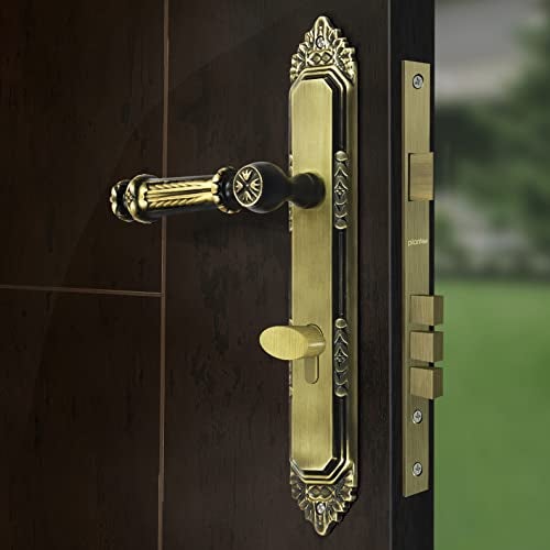 Plantex Heavy-Duty Door Lock Set - Main Door Lock Handle Set/ 6-Lever Lock Mechanism with 3 Years of Warranty/Mortise Lock with 3 Keys, Brass Lock Body & Cylinder(596 - Brass Antique) - Image 4
