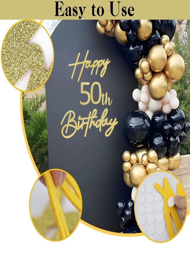 MASTRON Happy Birthday with 0-9 Numbers Sign for Backdrop - Glitter Felt Custom Age Happy Birthday Decal for Balloon Arch Birthday Decorations Baby Shower - Gold - Image 4