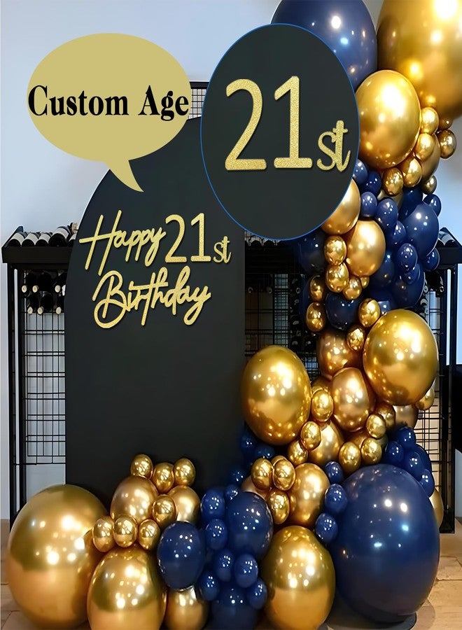 MASTRON Happy Birthday with 0-9 Numbers Sign for Backdrop - Glitter Felt Custom Age Happy Birthday Decal for Balloon Arch Birthday Decorations Baby Shower - Gold - Image 3