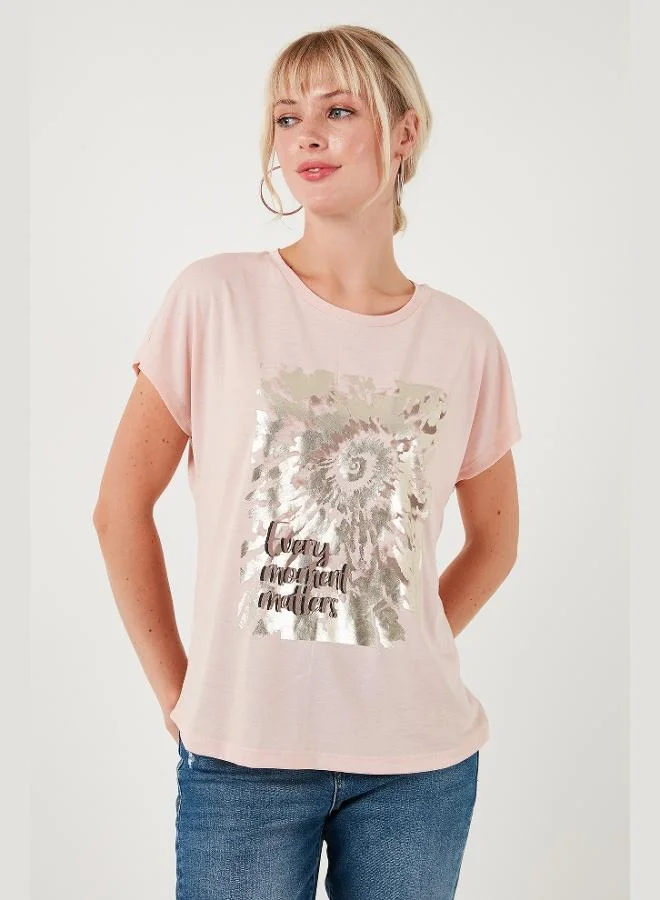 Lela Lela Printed Crew Neck Regular Fit T-Shirt Women's T-Shirt 6671001