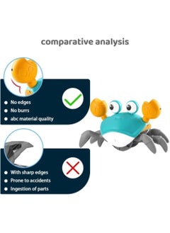 TEGRILO Crawling Crab Toy for Kids, Sensory and Interactive Learning Toy for Baby Infant Toddlers and Kids, Walking and Dancing Musical Birthday Party Gift (Green)  - Image 2