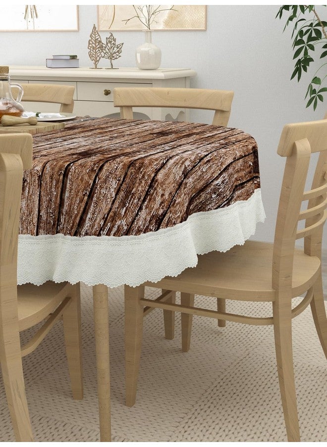 Clasiko 6 Seater Oval Dining Table Cover; 60x90 Inches or 152x228 Cms; Material - PVC; Shape - Oval; Pack of 1; Anti Slip; Stripes On Brown 69057 - Image 3