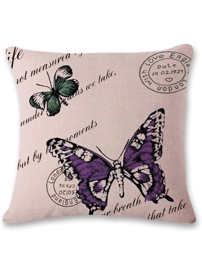 Butterfly Printed Cushion Cover
