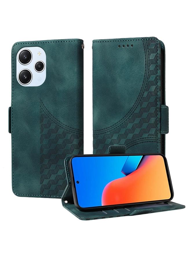 اس-توب جراب لهاتف Redmi 12 4G / 5G / Note 12R جراب هاتف جلدي منقوش عليه شكل معين مرصع بالنجوم - Image 1