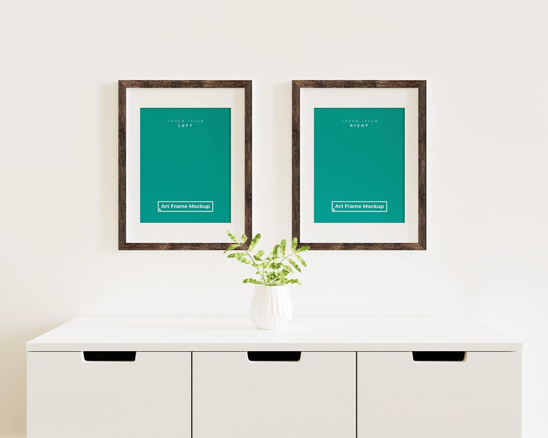 Picrit 9x12 Picture Frame Set of 4  Made of High Definition Real Glass  Display 6x8 with Mat or 9x12 Without Mat  Photo Frames for Wall Mounting or Table Top Display  Brown - Image 3