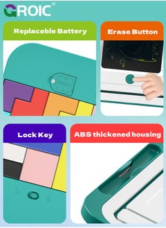 GROIC 3-in-1 LCD Writing Tablet and Magnetic Drawing Board, English Word Spelling, Tetris Puzzle Blocks, Writing Tablet LCD Drawing Tablet Board Game, Erasable Doodle Board Educational Toys  - Image 3