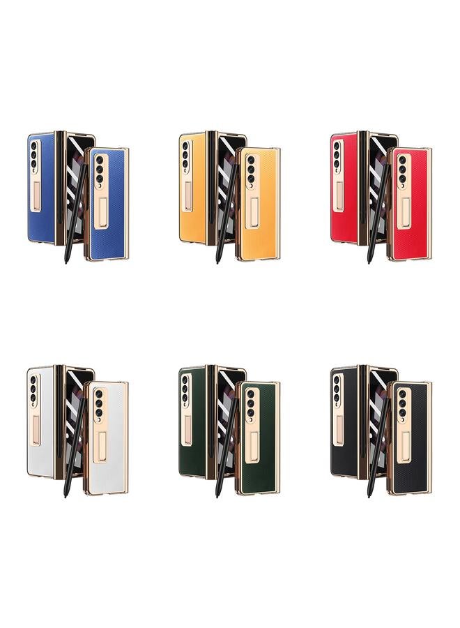 اس-توب جراب لهاتف Samsung Galaxy Z Fold3 5G مزود بفتحة قلم ومفصلة مطلية بالكهرباء من مادة كيفلر - Image 2