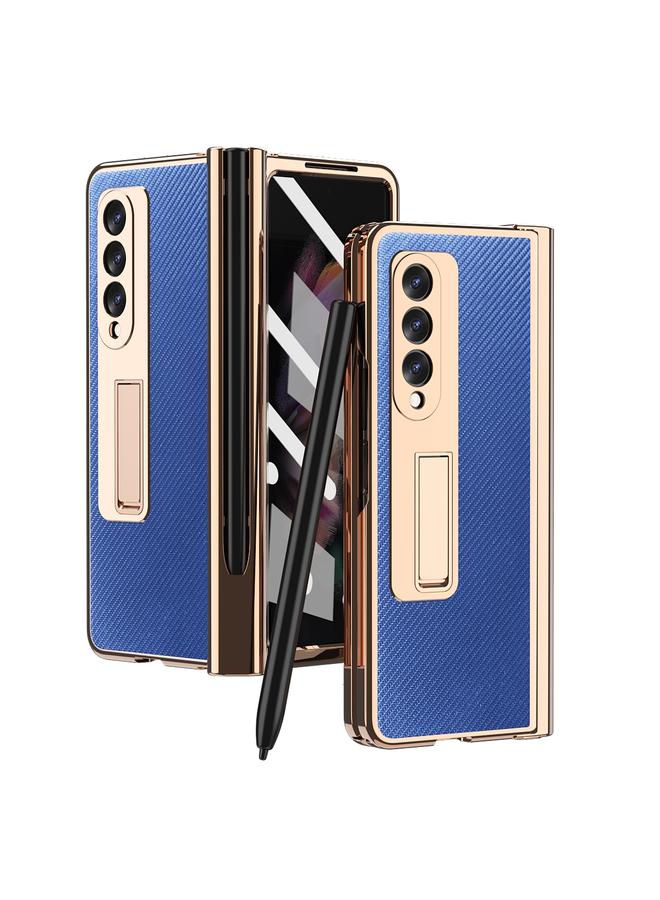 اس-توب جراب لهاتف Samsung Galaxy Z Fold3 5G مزود بفتحة قلم ومفصلة مطلية بالكهرباء من مادة كيفلر - Image 1