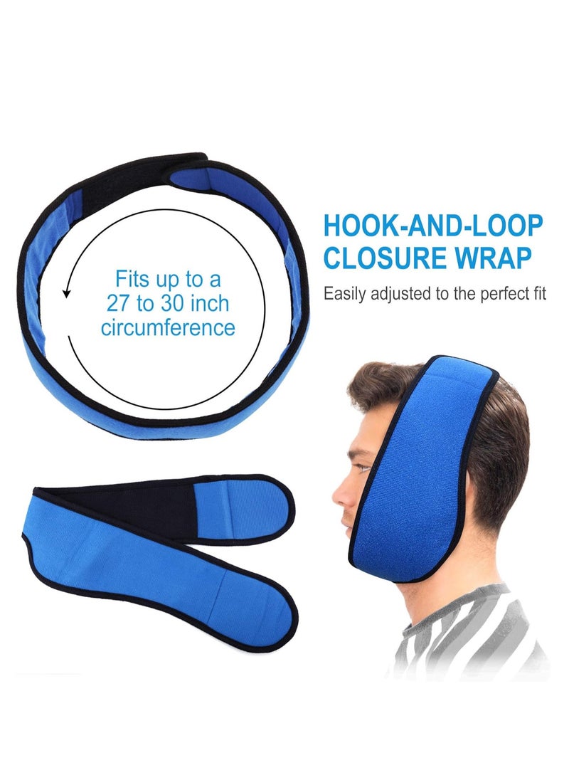 SYOSI - Face Ice Pack Wrap for TMJ, Wisdom Teeth, with 4 Reusable Hot Cold Therapy Gel Packs, Pain Relief Chin, Head, Oral and Facial Surgery, Blue - Image 1