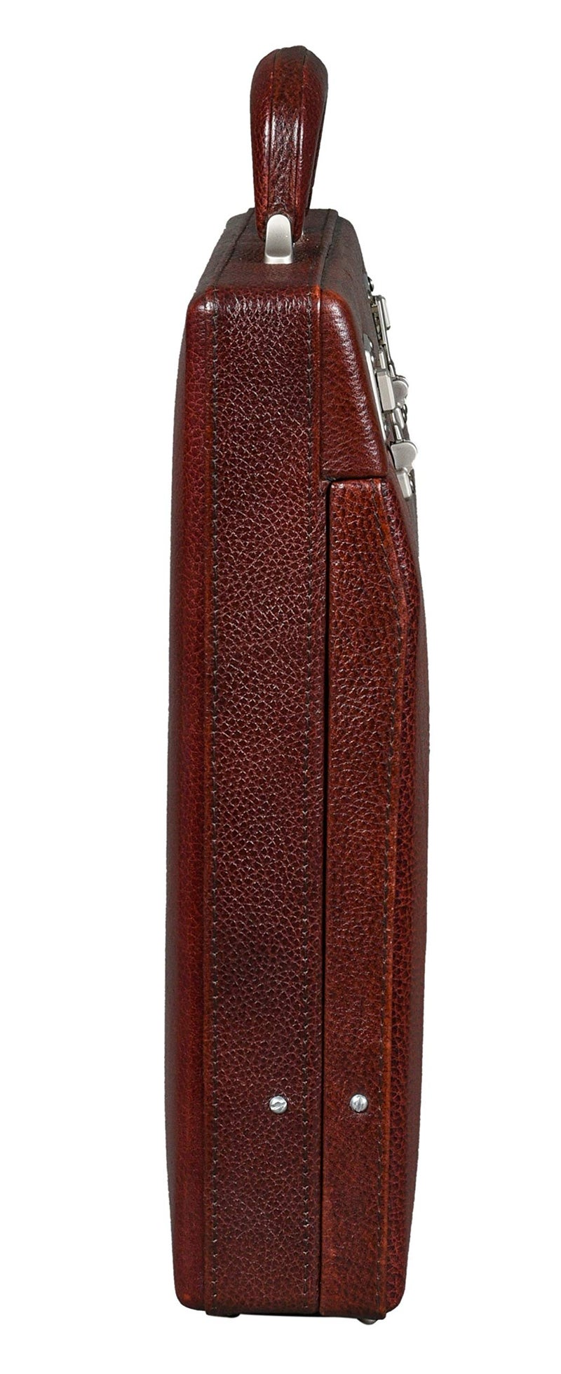 BRAND LEATHER Luxury Combination Fasted Lock Leather Business Cum Official Briefcase (Brown) For Men - Image 4