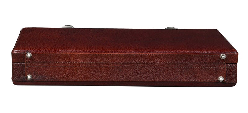 BRAND LEATHER Luxury Combination Fasted Lock Leather Business Cum Official Briefcase (Brown) For Men - Image 3