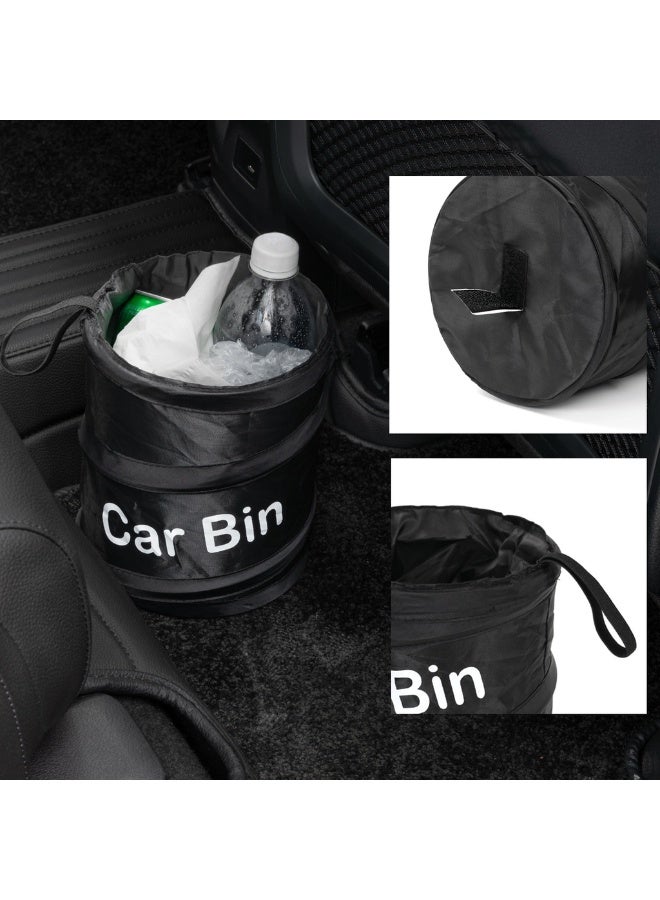 1pc Compact Collapsible Black Car Trash Can - Leak-Proof Oxford Cloth with Easy-Hang Design for Cars, Camping, Picnics & Office - Image 3