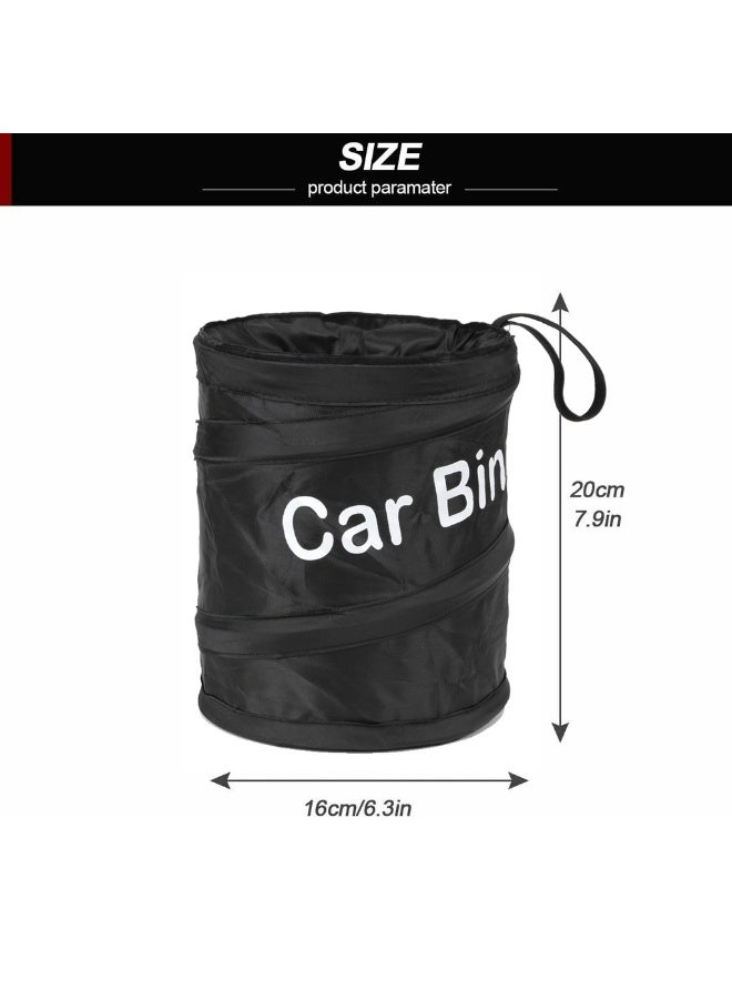 1pc Compact Collapsible Black Car Trash Can - Leak-Proof Oxford Cloth with Easy-Hang Design for Cars, Camping, Picnics & Office - Image 2