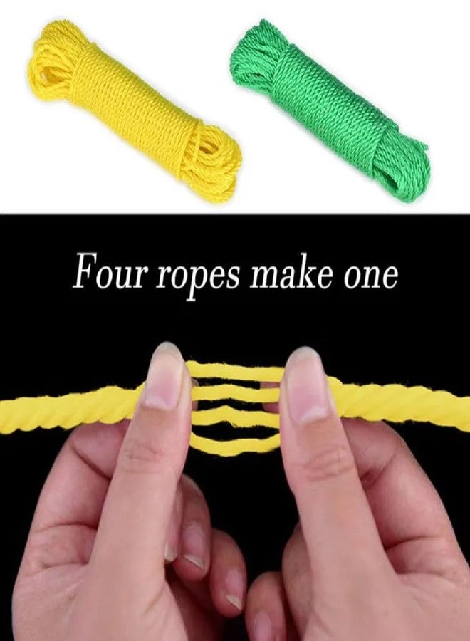 ABlue Clipper Nylon/Plastic Rope, Cloth Hanging Rope, Rope for Clothes Drying, Multipurpose, Lightweight, Heavy Duty, Weather-Resistant Travel- Friendly Rope for Outdoor/Indoor Use (Random -Colour) (2) - Image 4
