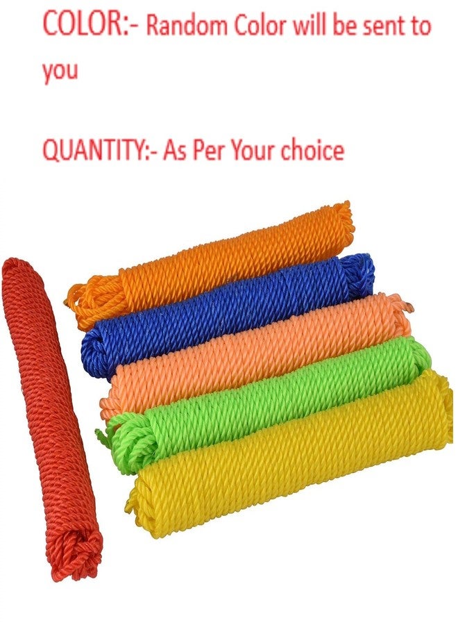 ABlue Clipper Nylon/Plastic Rope, Cloth Hanging Rope, Rope for Clothes Drying, Multipurpose, Lightweight, Heavy Duty, Weather-Resistant Travel- Friendly Rope for Outdoor/Indoor Use (Random -Colour) (2) - Image 2