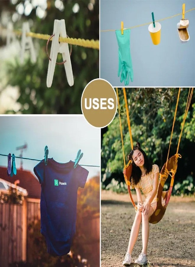 ABlue Clipper Nylon/Plastic Rope, Cloth Hanging Rope, Rope for Clothes Drying, Multipurpose, Lightweight, Heavy Duty, Weather-Resistant Travel- Friendly Rope for Outdoor/Indoor Use (Random -Colour) (2) - Image 5
