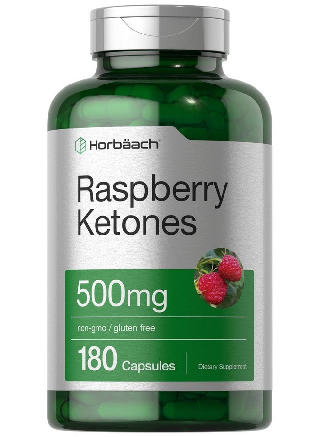 Horbäach Raspberry Ketones | 500mg | 180 Capsules | Non-GMO & Gluten Free Pills - Image 1