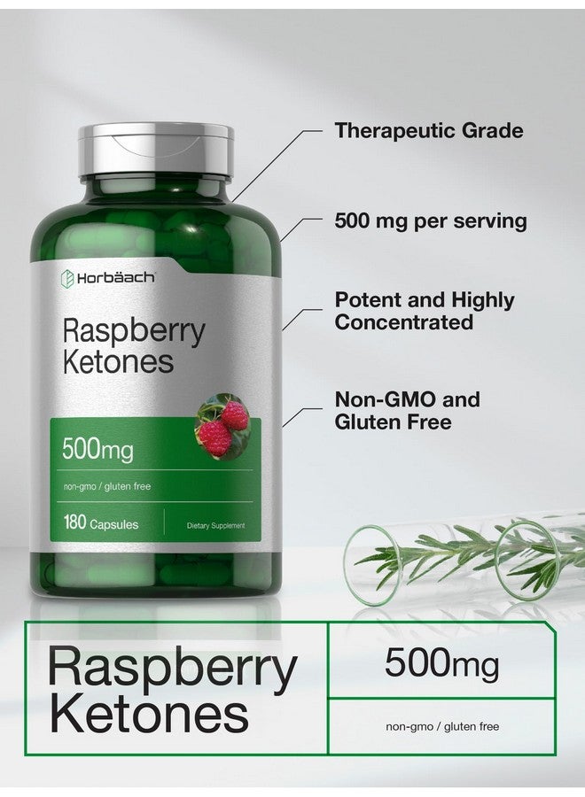 Horbäach Raspberry Ketones | 500mg | 180 Capsules | Non-GMO & Gluten Free Pills - Image 3