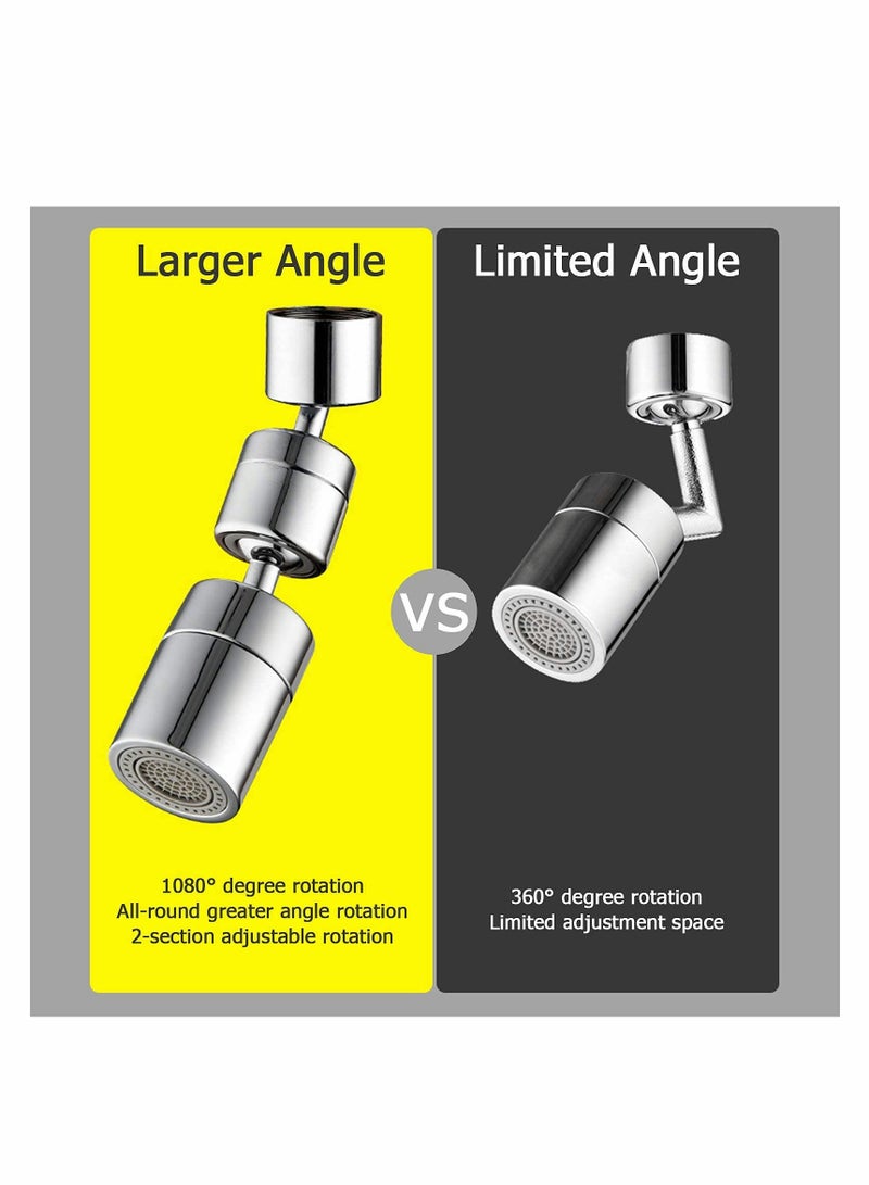 KASTWAVE 1080° Swivel Faucet Aerator, Multi-purpose Universal Tap Adapter, Kitchen Adjustable Sink Sprayer Attachment, Bathroom Mounted Aerator for Face Washing - Image 2