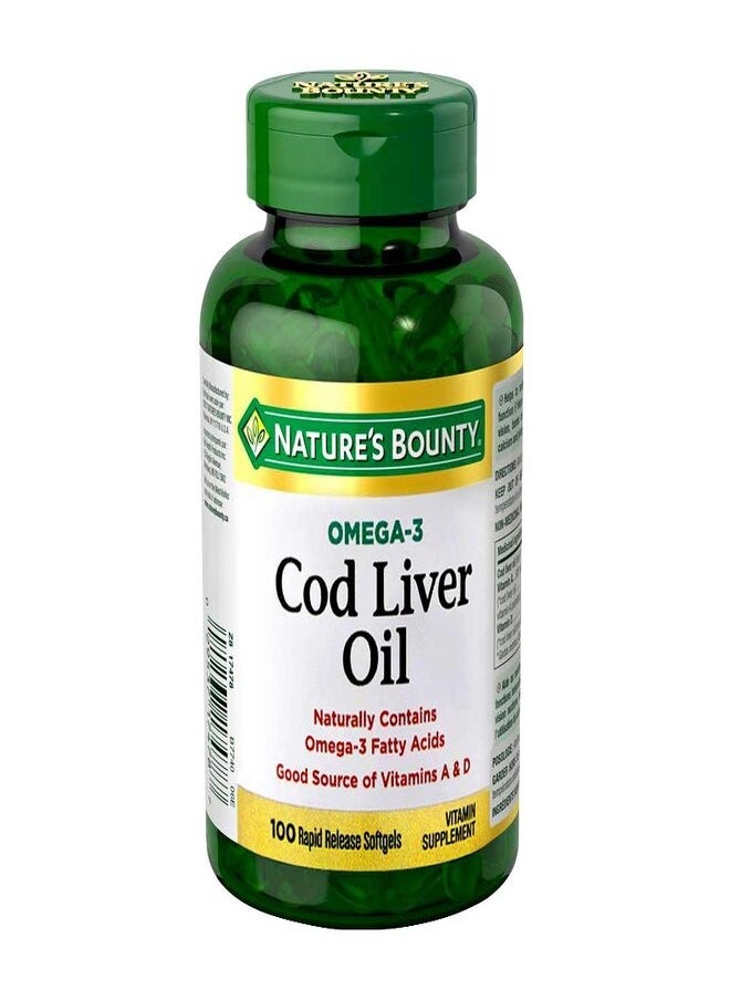 NATURE'S BOUNTY Cod Liver Oil - 100 Rapid Release Softgels  - Image 1