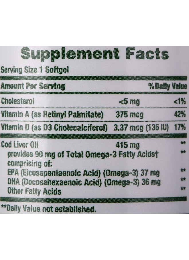 NATURE'S BOUNTY Cod Liver Oil - 100 Rapid Release Softgels  - Image 4