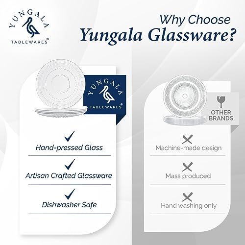 Yungala Set of 4 Vintage Glass Dinner Plates – 10.5" Clear Hobnail Glass Plates, Elegant Dinnerware for Upscale Dining - Image 3