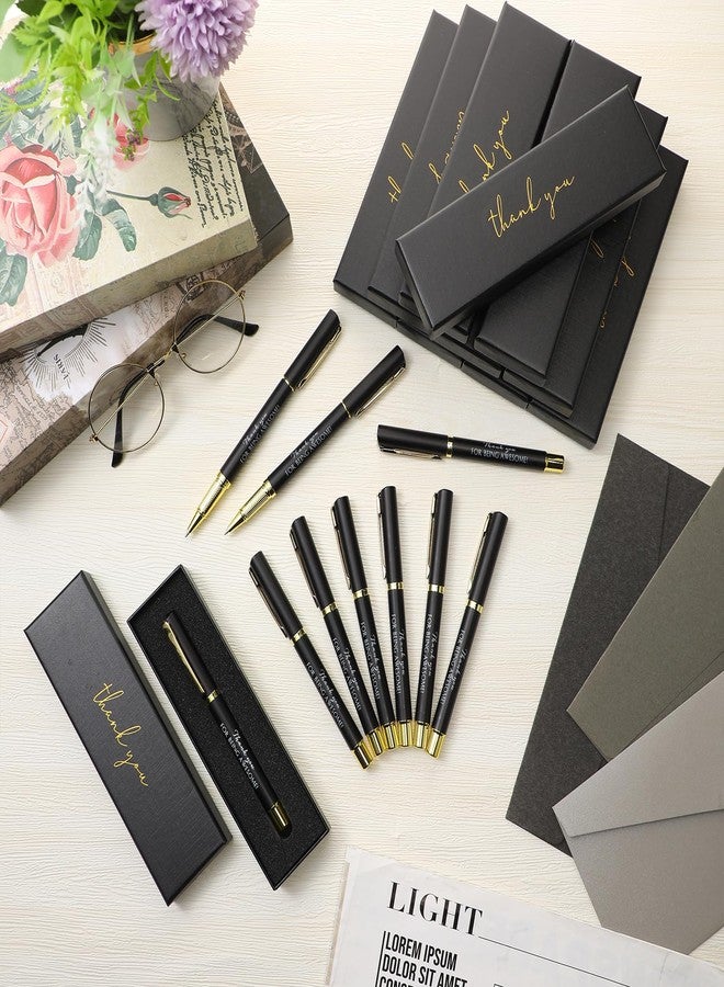 PerKoop 10 Set Thank You Gifts Ballpoint Pens with Gift Boxes Bulk Christmas Appreciation Gifts for Employee Coworker Nurse Teacher Staff Team Member Office Supplies(Black,Difference) - Image 3