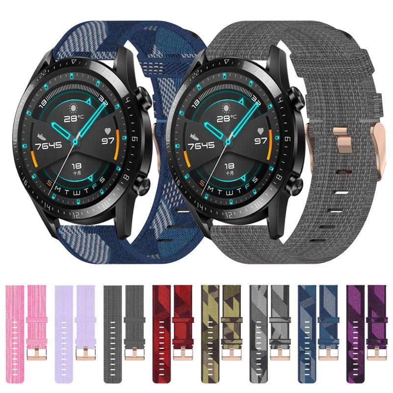 erorex For Huawei Gt2 46Mm 22Mm Nylon Woven Watch Band(Dark Grey) - Image 4