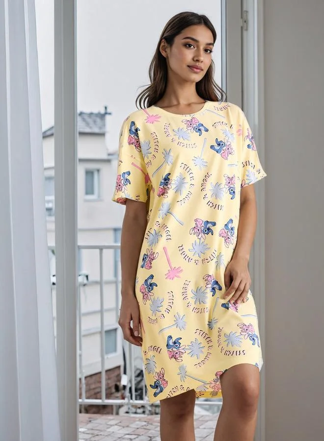 Splash FAV All-Over Stitch and Angel Print Sleepshirt
