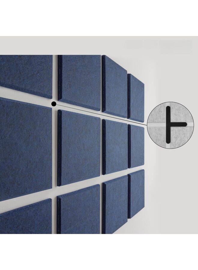 Large Cork Board for Office Black Felt Board Alternative - Felt Bulletin Board Tiles for Office Wall Decor, Push pin Board Wall Organizer for Office - Pack of 12 (Navy Blue) - Image 3