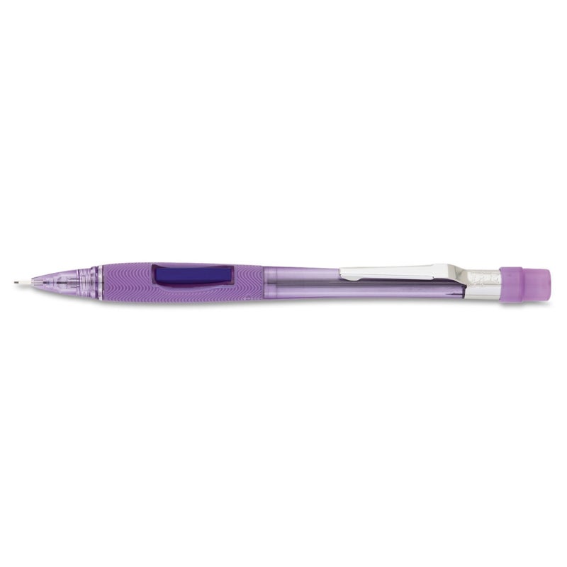 Pentel Quicker Clicker Automatic Pencil, 0.7mm Lead Size, Transparent Violet Barrel, Box of 12 (PD347TV) - Image 3