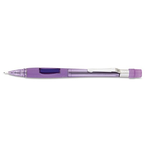 Pentel Quicker Clicker Automatic Pencil, 0.7mm Lead Size, Transparent Violet Barrel, Box of 12 (PD347TV) - Image 1