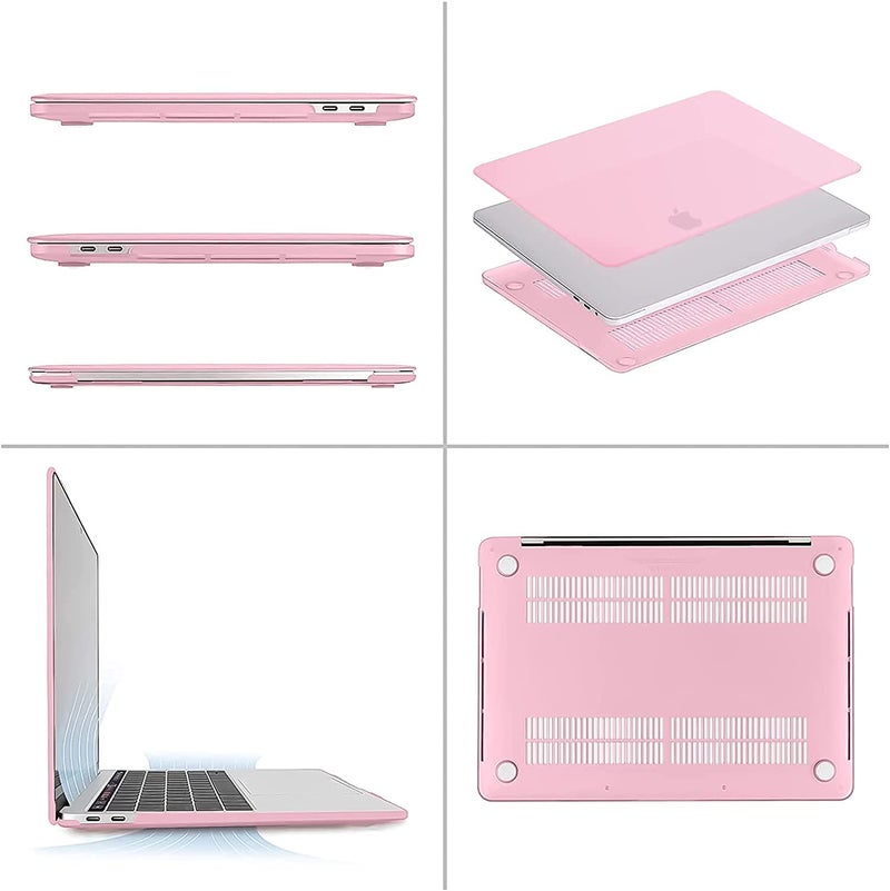Moca Hard Shell Cover Case for [Old Version] MacBook Air 13,13.3 inch [2010-2017 Release] A1466 A1369 MacBook Air 13.3 Frost Shell Cover Case (Pink) - Image 4