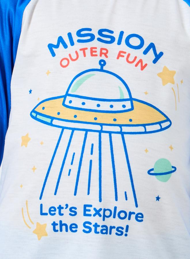 Styli Blue Graphic Print Long Sleeve T-Shirt and Pyjama Set - Image 3