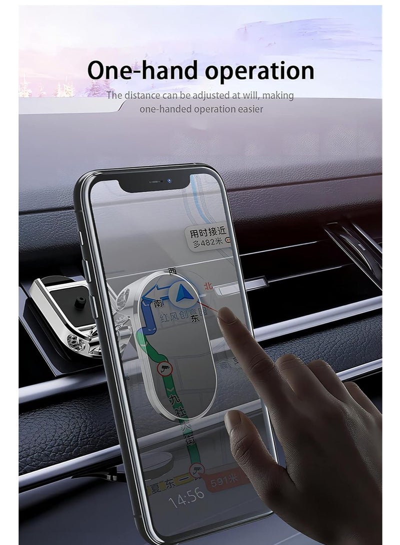 Cool Baby COOLBABY Foldable Car Phone Holder with 360 Degree Rotation Strong Magnetic and Anti-Slip Design for Easy and Safe One-Handed Operation Compatible with Most Smartphones(silver) - Image 4