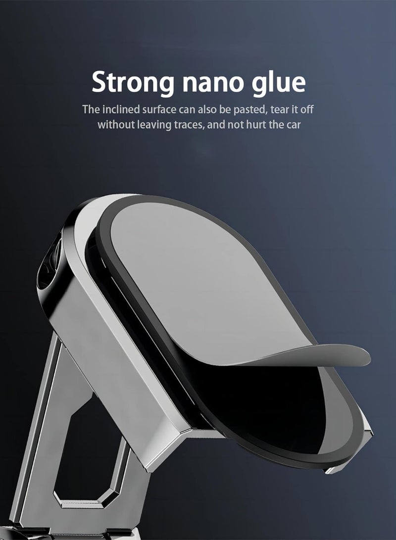 Cool Baby COOLBABY Foldable Car Phone Holder with 360 Degree Rotation Strong Magnetic and Anti-Slip Design for Easy and Safe One-Handed Operation Compatible with Most Smartphones(silver) - Image 2