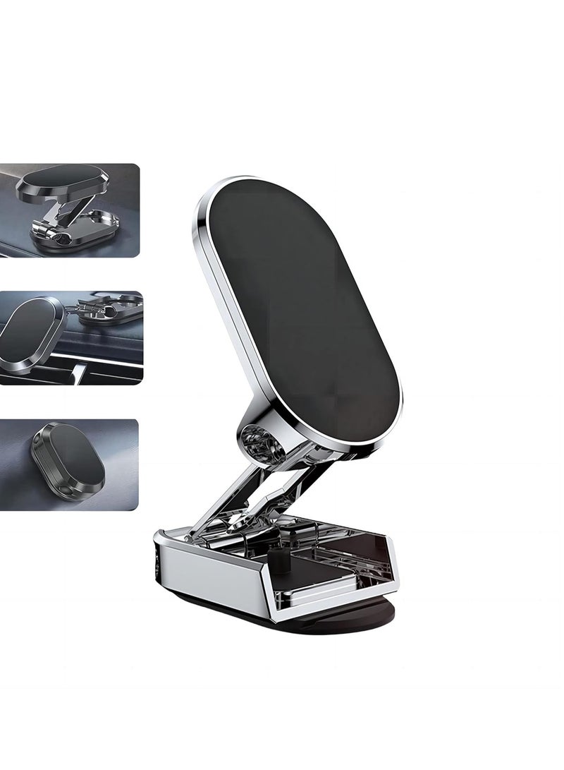 Cool Baby COOLBABY Foldable Car Phone Holder with 360 Degree Rotation Strong Magnetic and Anti-Slip Design for Easy and Safe One-Handed Operation Compatible with Most Smartphones(silver) - Image 1