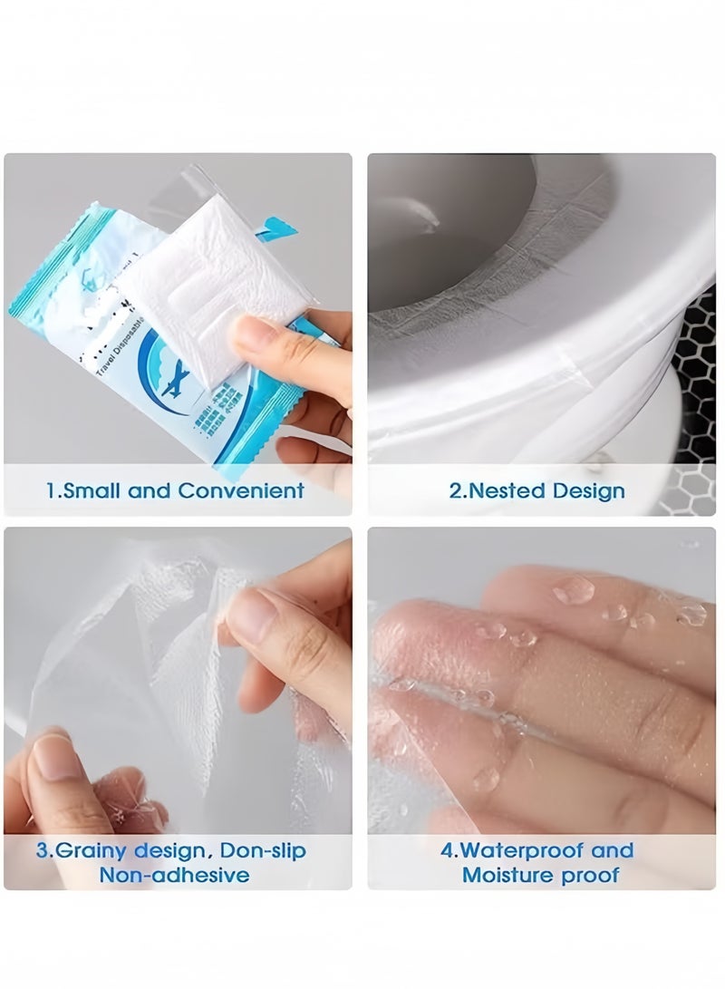 Fasola 100 PCS Travel Disposable Toilet Seat Cover, Waterproof Portable WC Pad Toilet Mat For Baby Pregnant Mom, Independent Packing  - Image 3