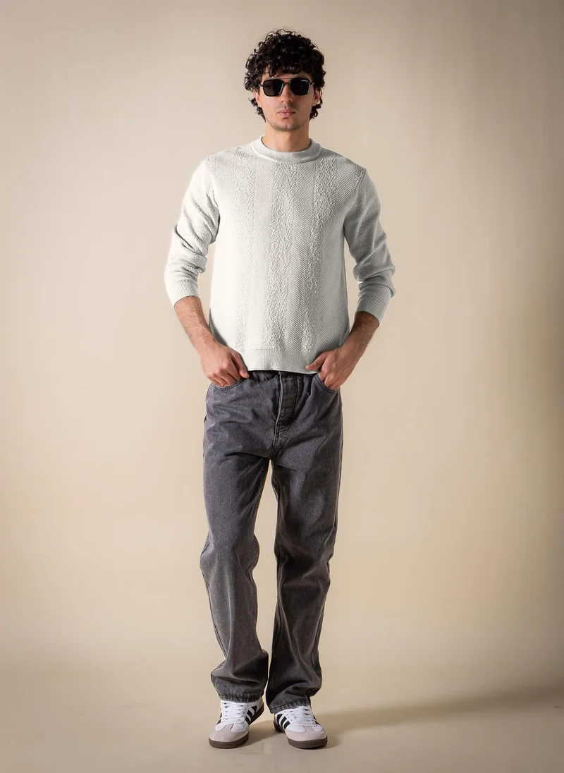 Shapes White TEXTURED JUMPER for Men | Best Price UAE