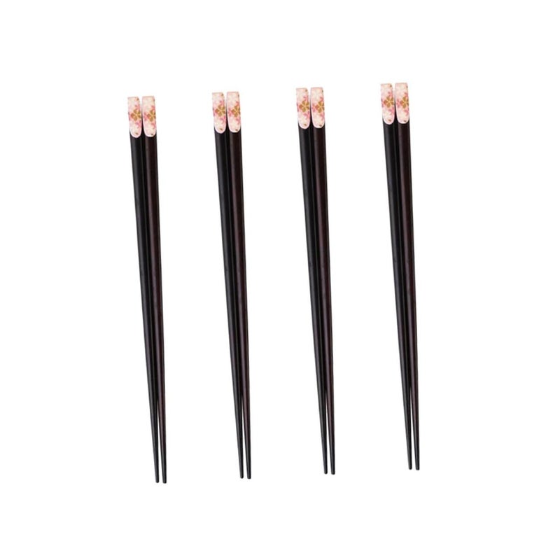 Reusable Non Slip Heat Resistant Japanese Wooden Chopsticks 4 Pairs - Image 2