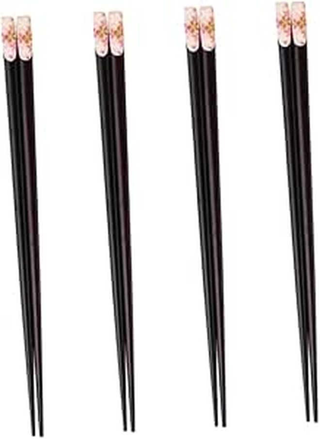 Reusable Non Slip Heat Resistant Japanese Wooden Chopsticks 4 Pairs - Image 1