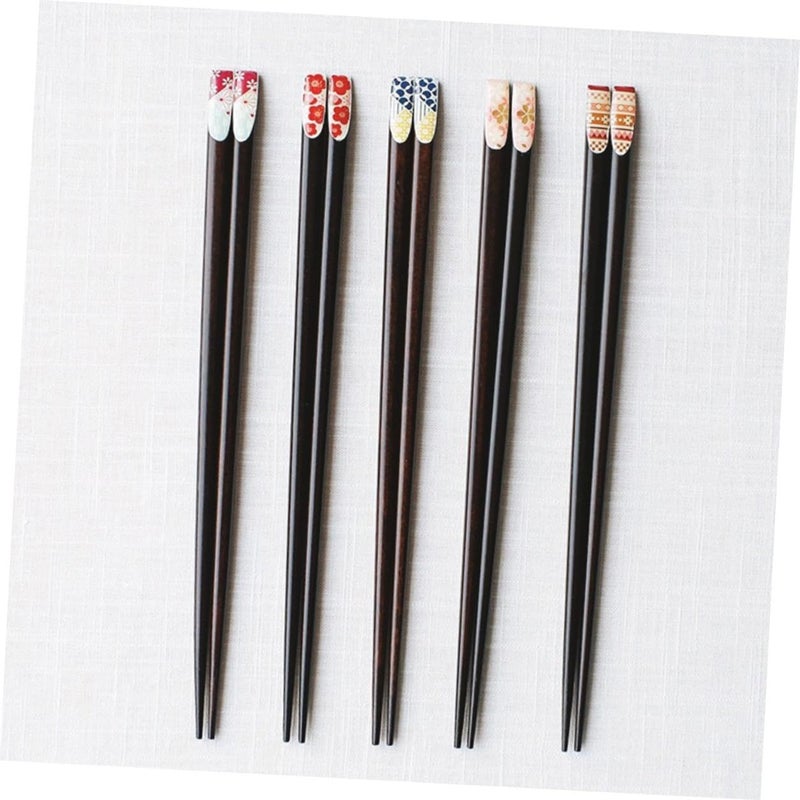 Reusable Non Slip Heat Resistant Japanese Wooden Chopsticks 4 Pairs - Image 4