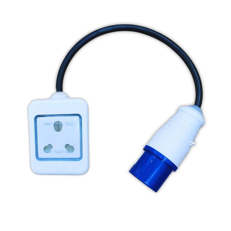 16 Amp Industrial Socket to 3 PIN Socket Converter | Electric Vehicle Charger | Bharat AC Charger | Car and Bike Converter (Waterproof) - Image 1
