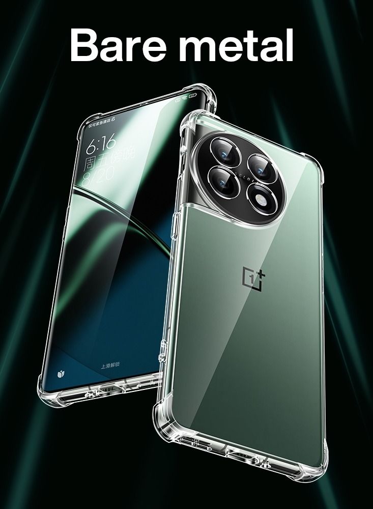 جراب OnePlus 11 شفاف نحيف مقاوم للصدمات معزز بحماية الزاوية ممتص للصدمات ومقاوم للسقوط وغطاء من البولي يوريثان الحراري الناعم الشفاف مقاس 6.7 بوصة شفاف - Image 4