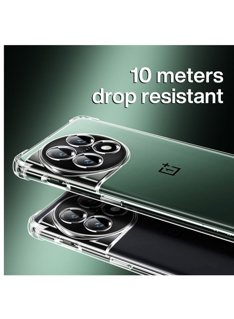 جراب OnePlus 11 شفاف نحيف مقاوم للصدمات معزز بحماية الزاوية ممتص للصدمات ومقاوم للسقوط وغطاء من البولي يوريثان الحراري الناعم الشفاف مقاس 6.7 بوصة شفاف - Image 3